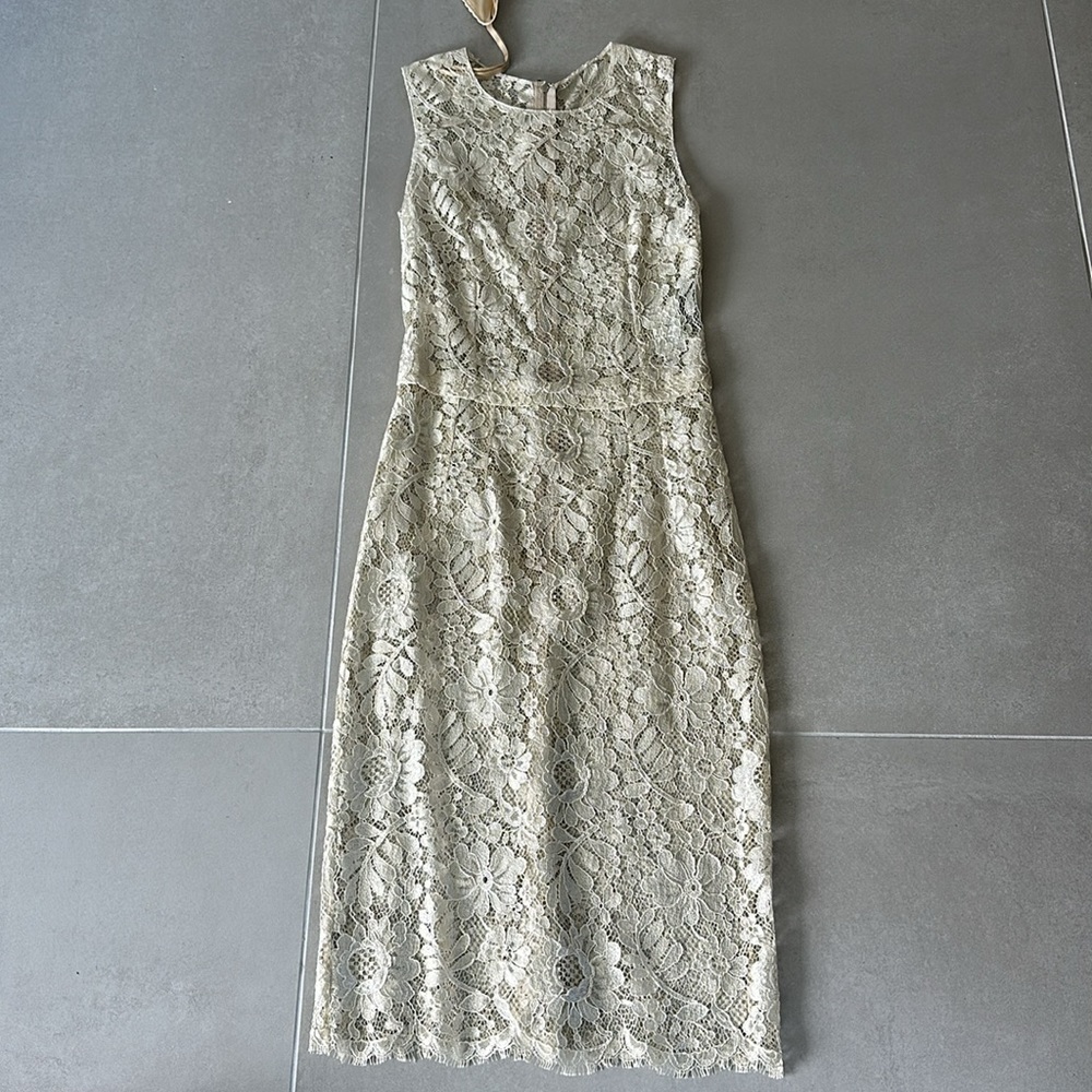 Dolce & Gabbana Lace Dress 100% Silk Removable Slip Size 40 Italian - Picture 8 of 8